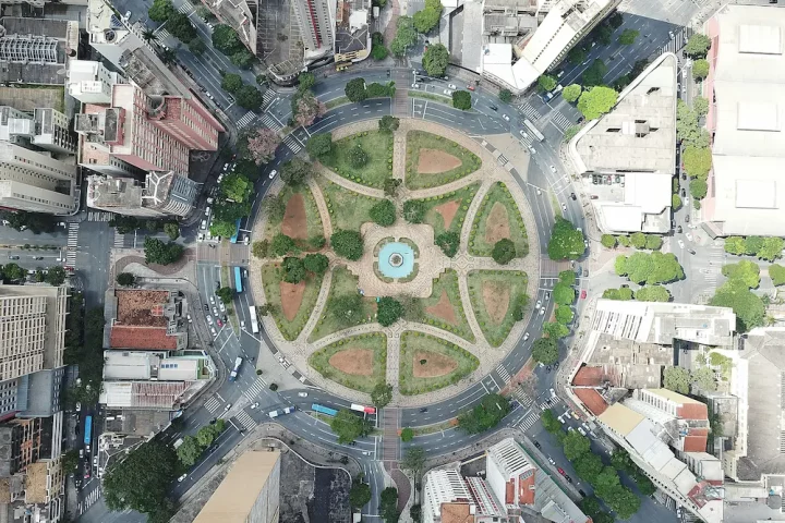 Cidadania italiana em BH: Foto aérea da Praça Raul Soares