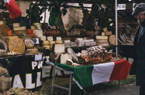 Direito à cidadania italiana: Foto de uma barraca de feira italiana