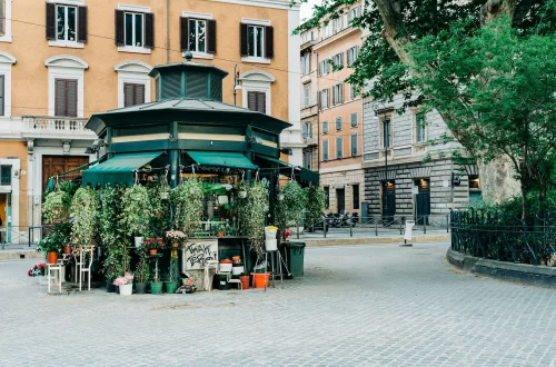 Espaço Schengen: Foto de uma loja de flores em Roma