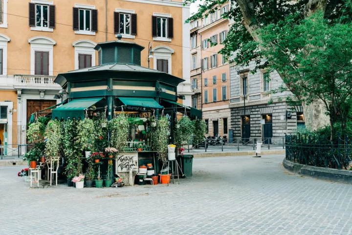 Espaço Schengen: Foto de uma loja de flores em Roma