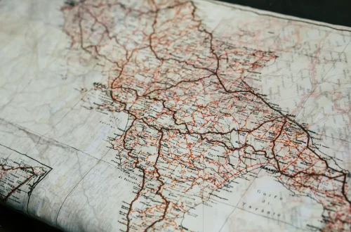 Mapa da Itália: Foto de um mapa italiano mostrando a região próxima de Nápoles